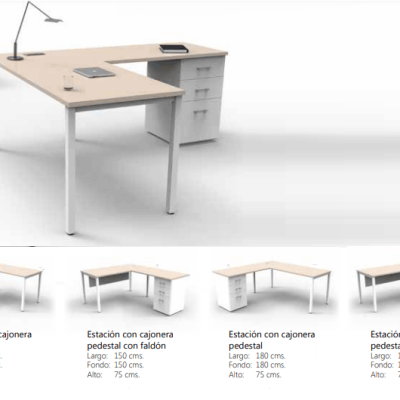 Estaciónes de Trabajo con Posición de Cajonera